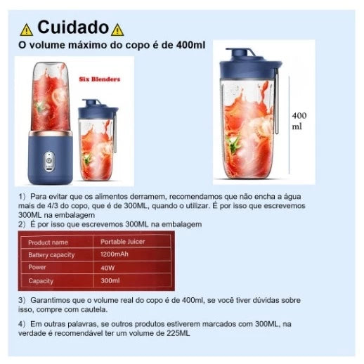Mini Liquidificador Portátil
